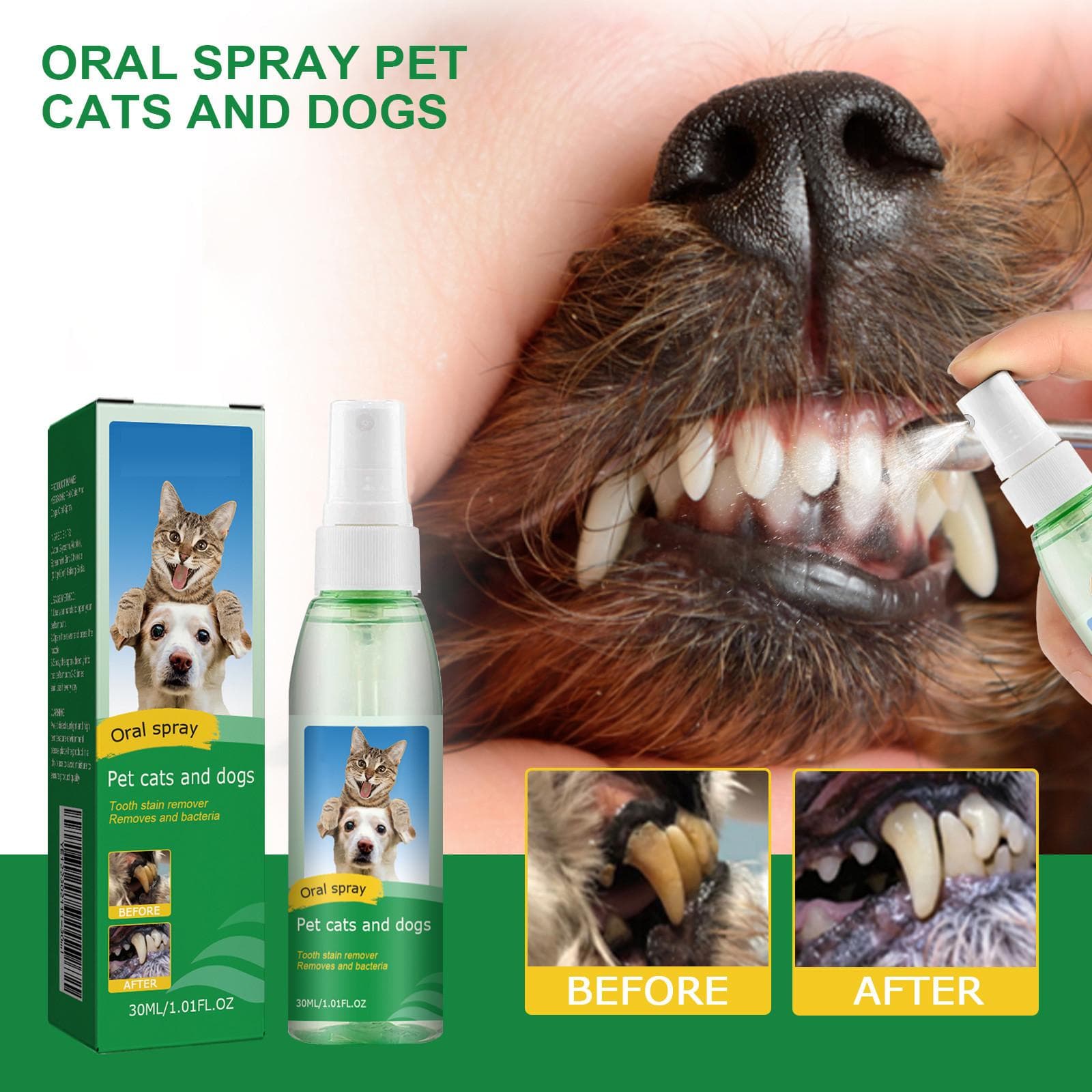 30ml Dog Oral Spray Dog And Cat Tooth Cleaning Spray, Tooth Spray, Dog Oral Spray, Pet Breath Freshener Oral Spray