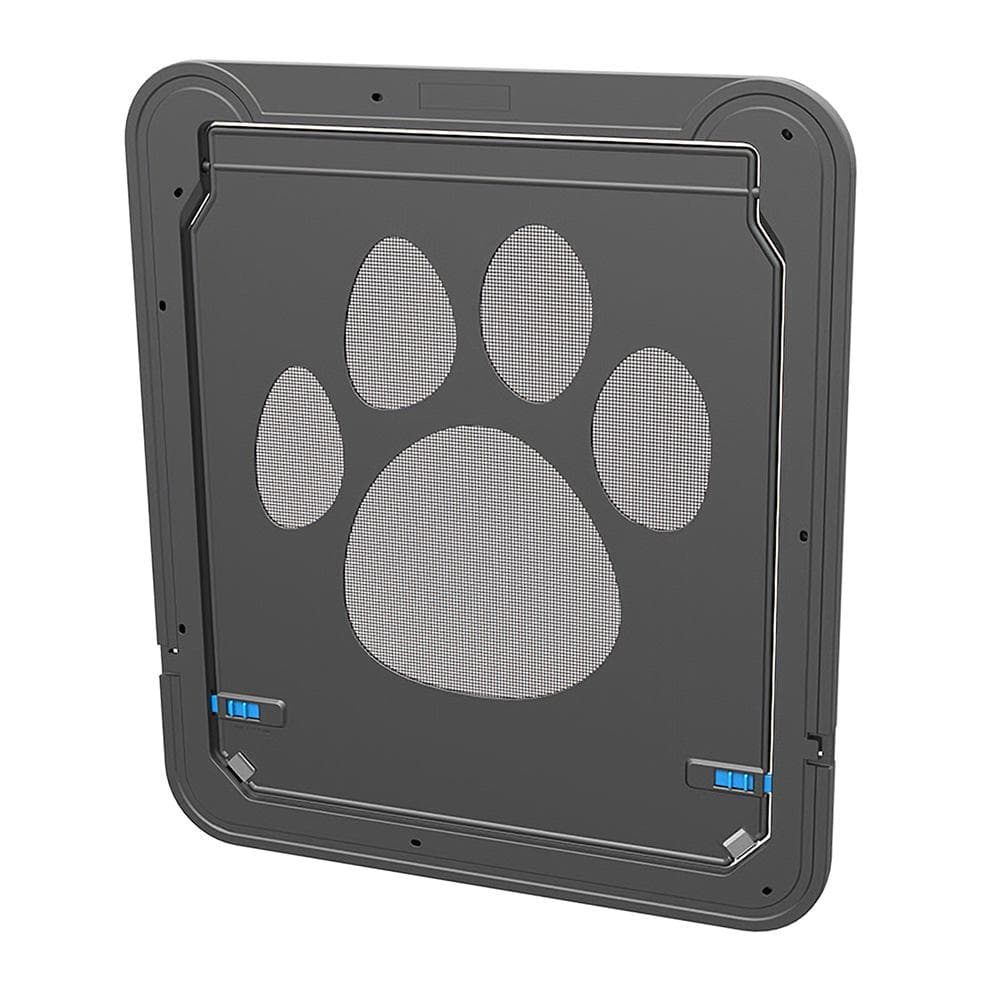 Pet Screen Door Magnetic Flap Screen Automatic Lockable Black Door for Dogs Black