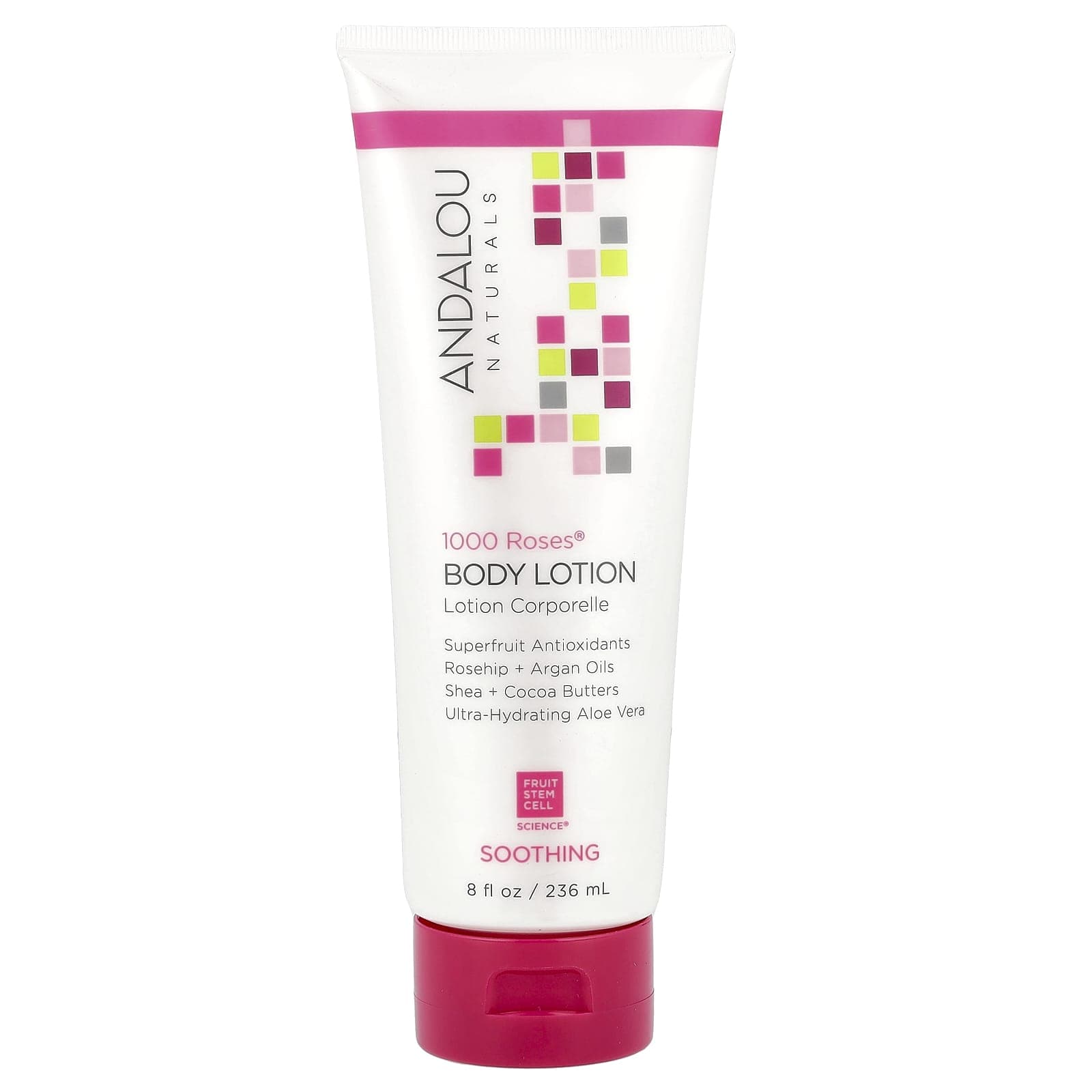 Andalou Naturals, Body Lotion, Soothing, 1000 Roses, 8 fl oz (236 ml)