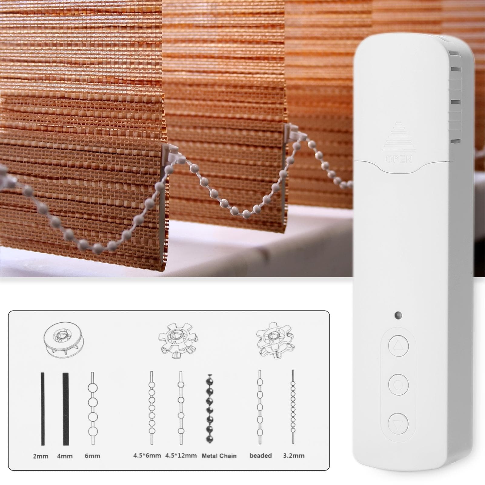 TM616EGB Tuya WiFi Rechargeable Intelligent Pull Bead Curtain Motor Intelligent Home with WiFi Without Remote Controller