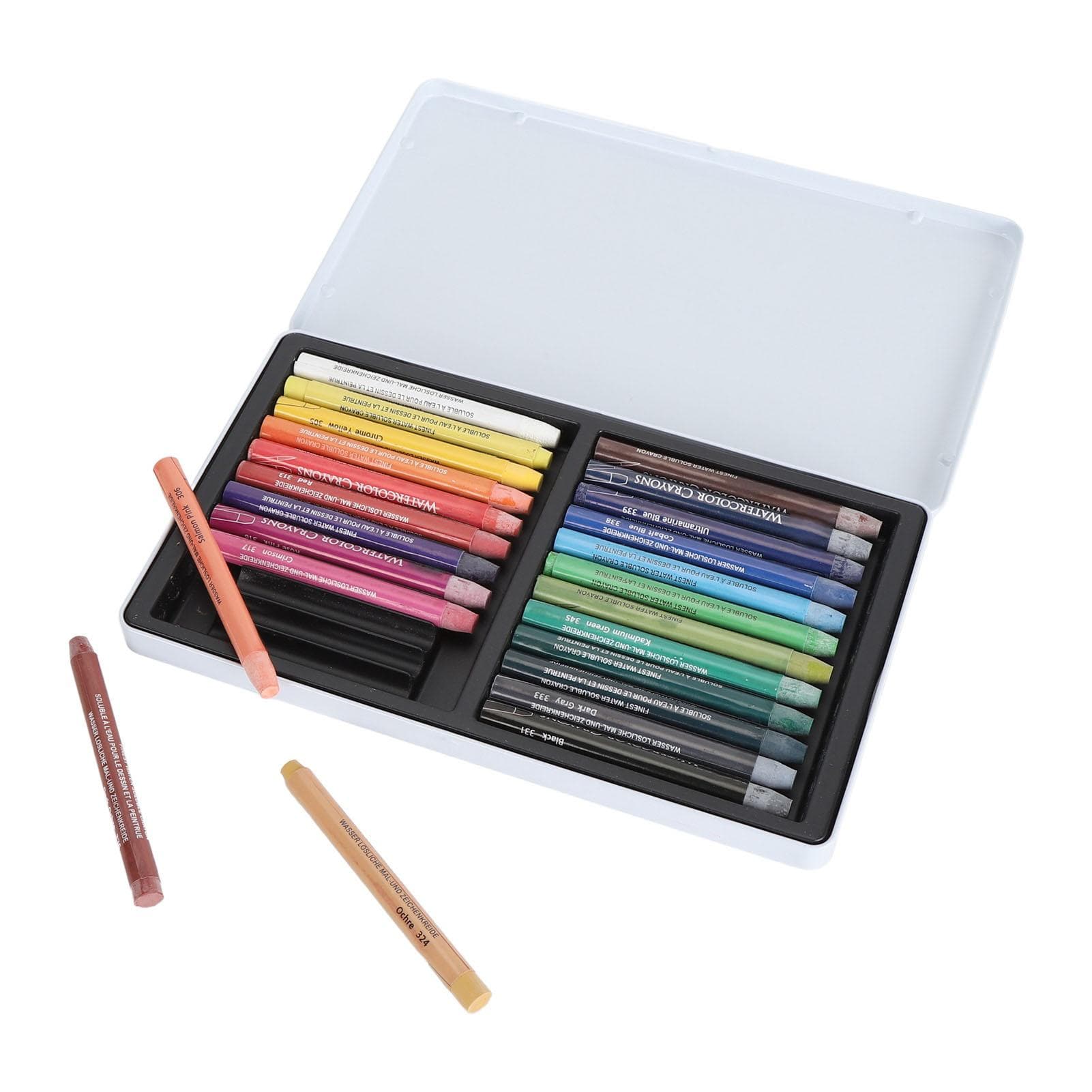 Art Watercolor Crayon Set Portable Professional Silky Watercolor Crayon Sticks for Papers 36 Colors 24 colors