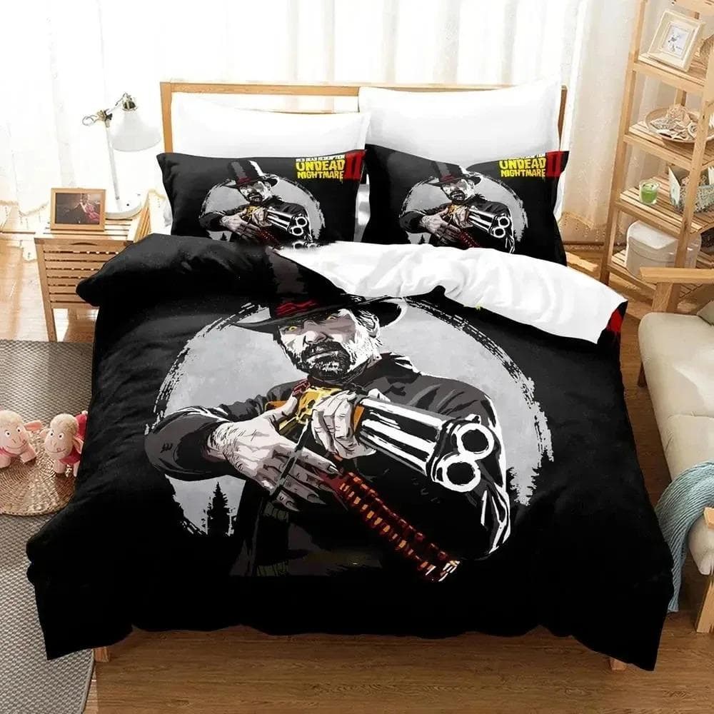 Game Undead Nightmare Red Dead Redemption Bedding Set Boys Girls Twin Queen Size Duvet Cover Pillowcase Bed Kids Adult 70x133cm 2pcs