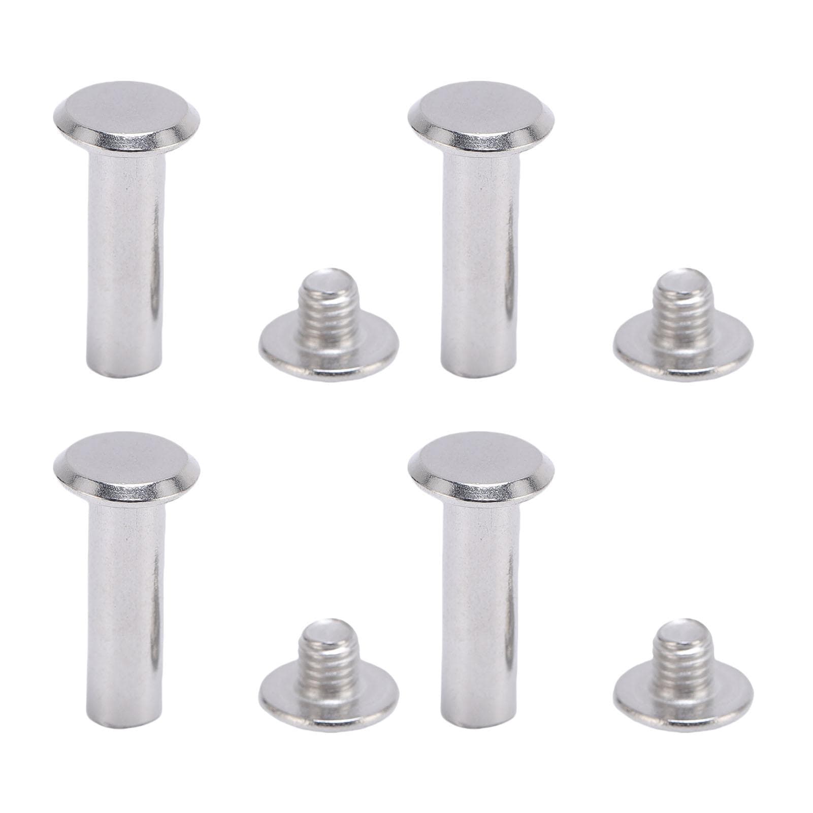 50 Pairs Chicago Screw M5 6x20x11mm Round Flat Head Stainless Steel Screw Rivets for Leather Crafts