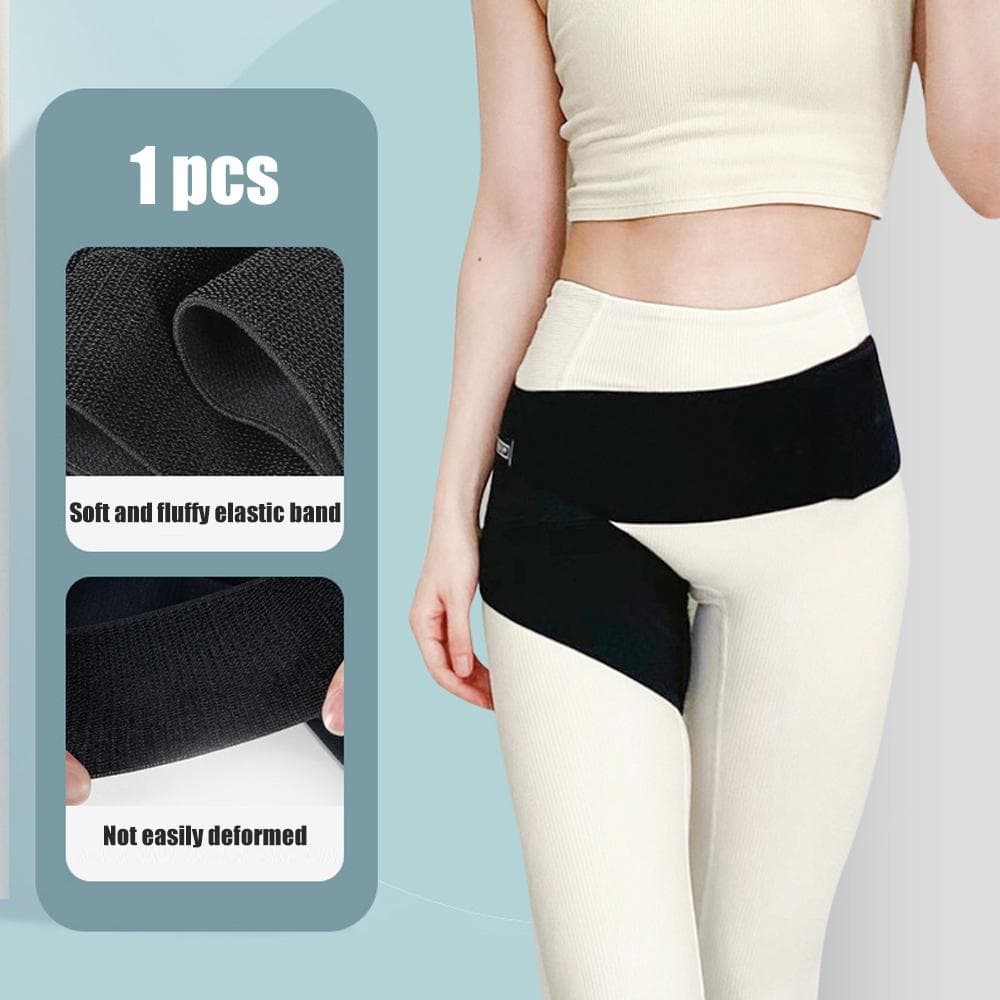 1Pcs Hip Thigh Support Brace Groin Compression Wrap for Pulled Groin Sciatic Nerve Pain Hamstring Injury Recovery- for Men Women S black