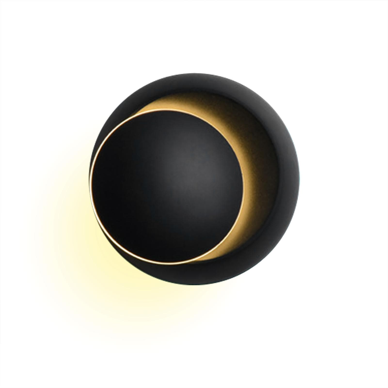 LED Wall Lamp 360 Degree Rotatable Round Crescent Wall Light Night Light Creative Modern Bedside Warm Light black