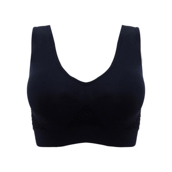 Plus Size Women Shockproof Breathable Wireless Push-up Vest Bra Sport Underwear XXL black