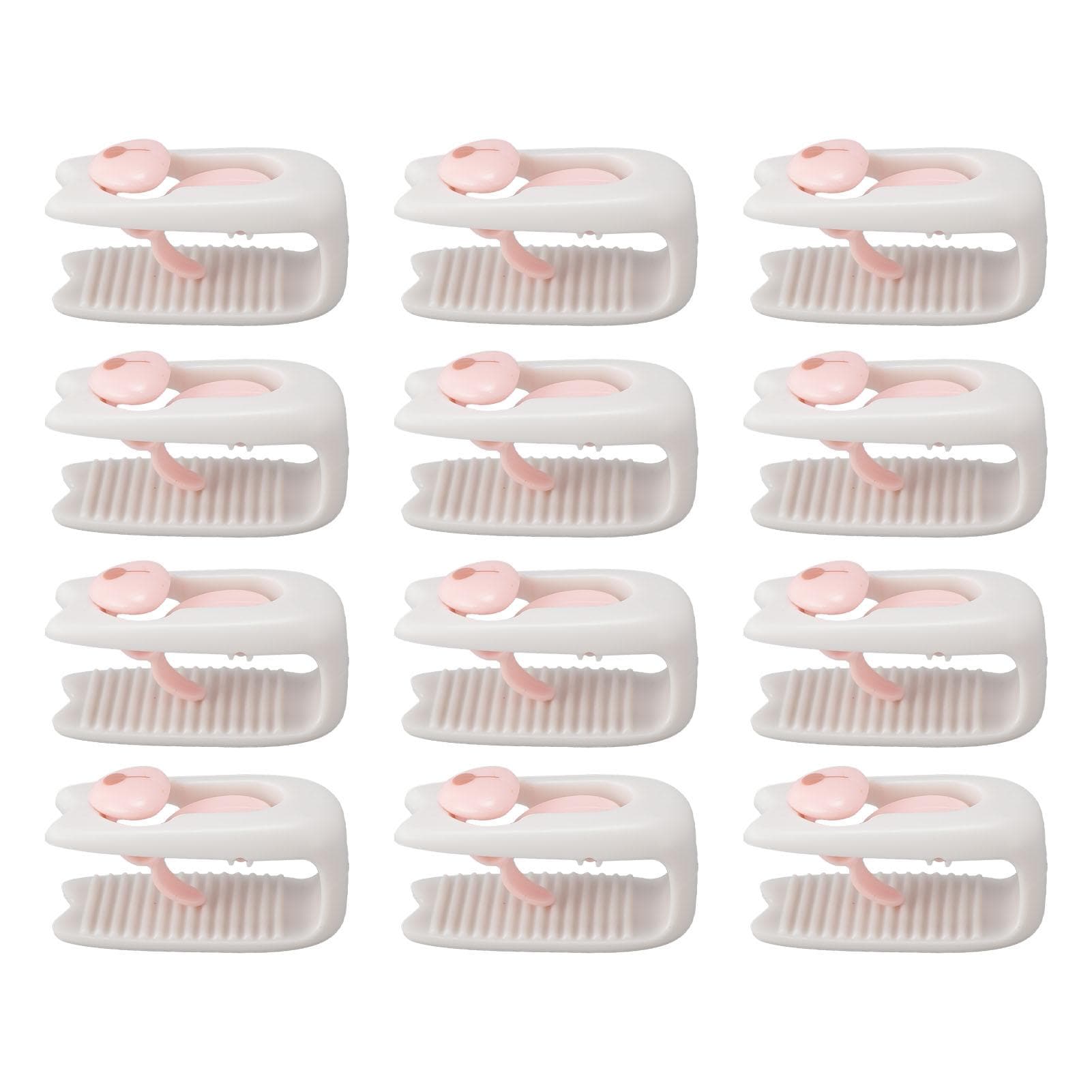12PCS Duvet Clips Prevent Shifting Comforter Fasteners Plastic Clamp for Down Quilt Blanket Bed white