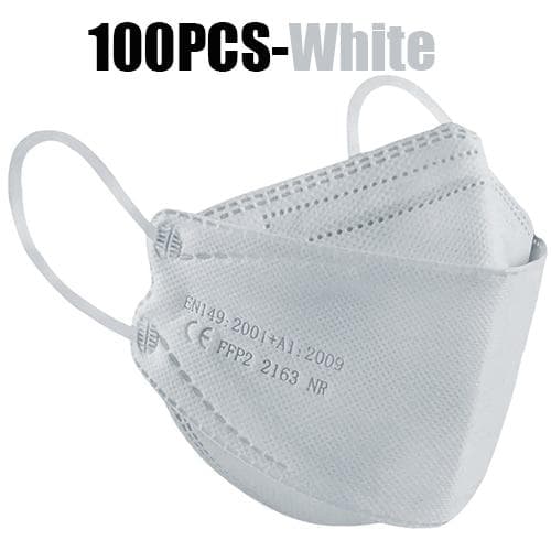 FFP2 Colorful Face Mask Mascarillas Anti-fog Dust Respirator Breathable KN95 Adult Masks 100PCS white