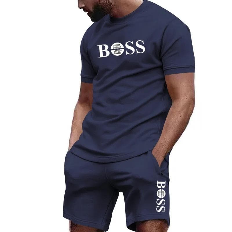 Men's two-piece sportswear, short sleeved T-shirt and pants set, running and fitness sportswear, summer 2025, big discount, 2025 6XL