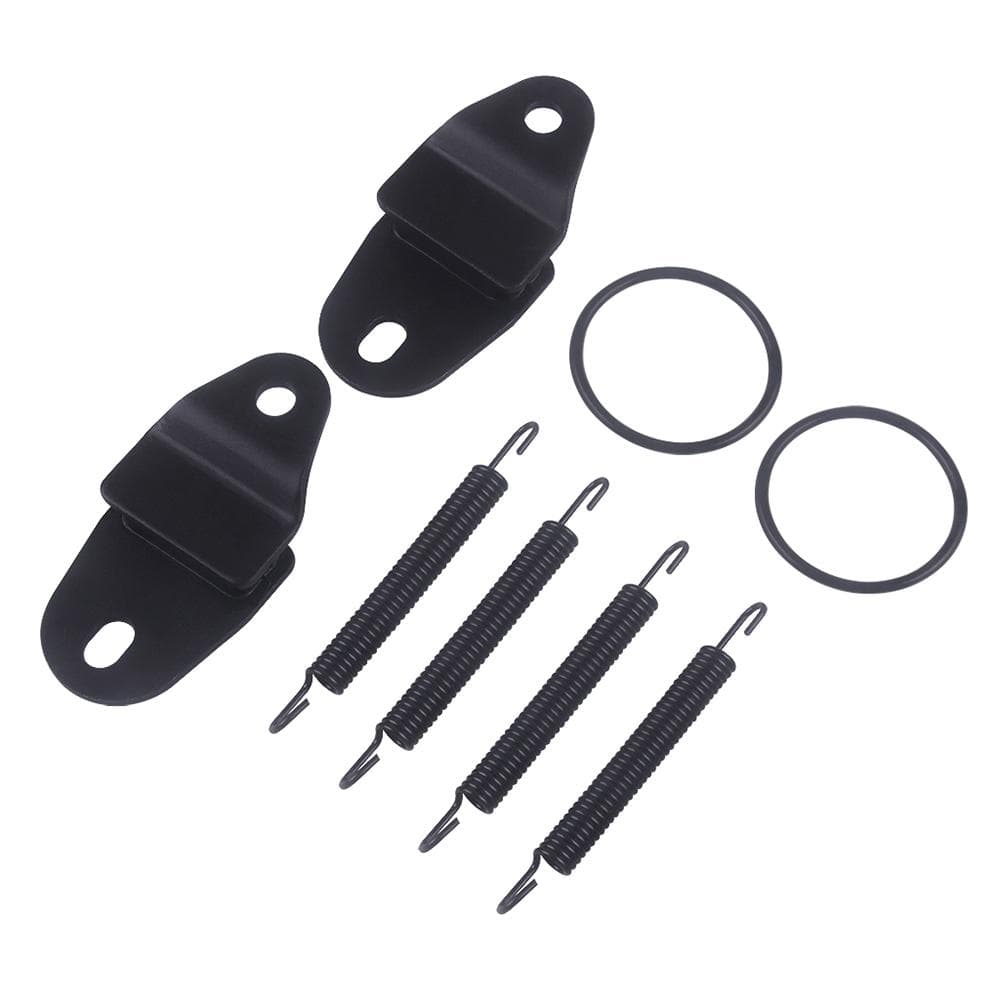 Motorcycle Exhaust Pipe Muffler Spring Exhaust Gaskets O-Ring Kit Stays Mounts Hangers Fit black