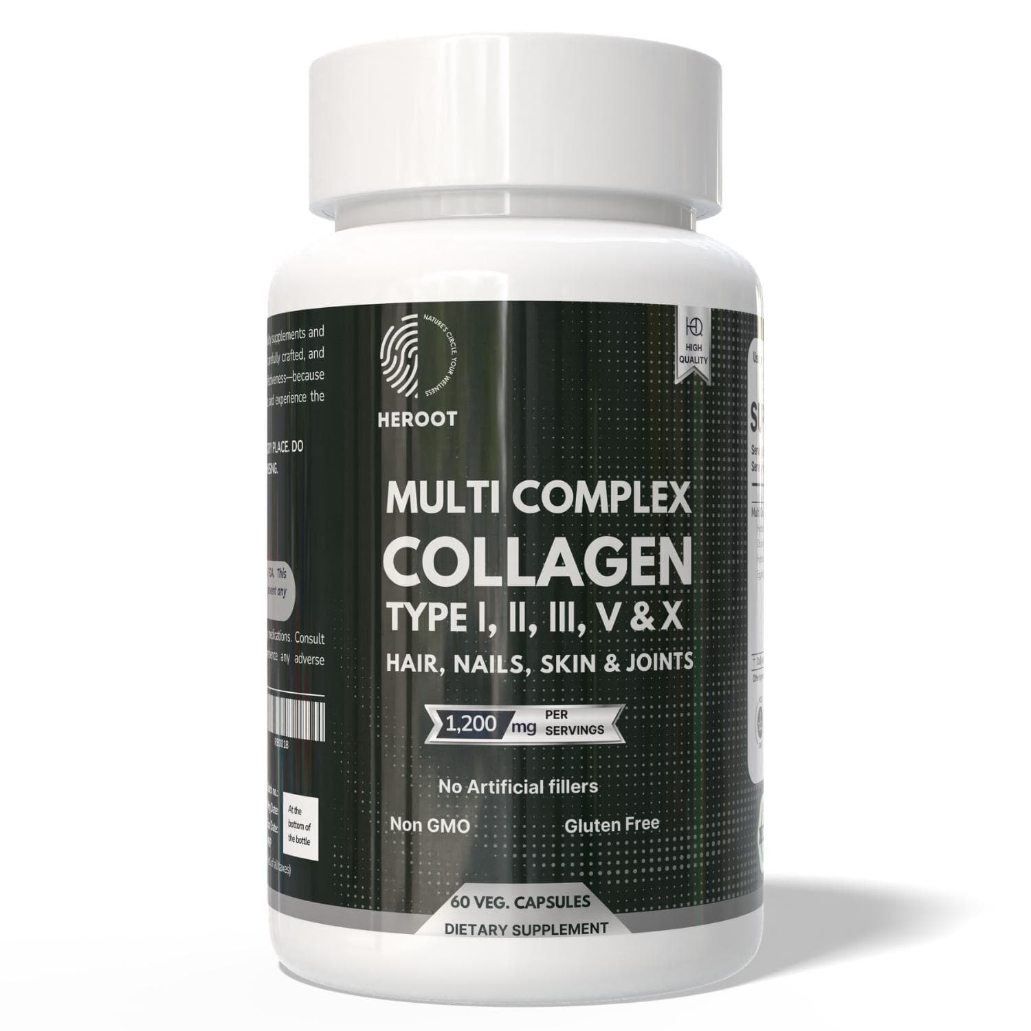Vegan Collagen Booster | Plant-Based Nutrient Blend | Dietary Supplement Pack=60 Capsules
