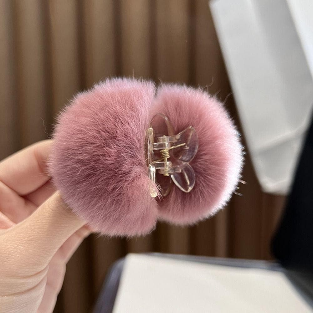 Cute Hair Claw Clips Hair Accessories For Women Girl Plush Scratching Hairpins Girls Headdress pink