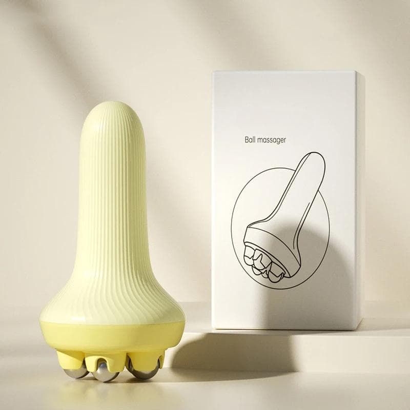 Roller Massager For Inner Movement Of Large And Small Legs Muscle Relaxation Abdominal Shapin Rolling Ball Rubbing Belly yellow