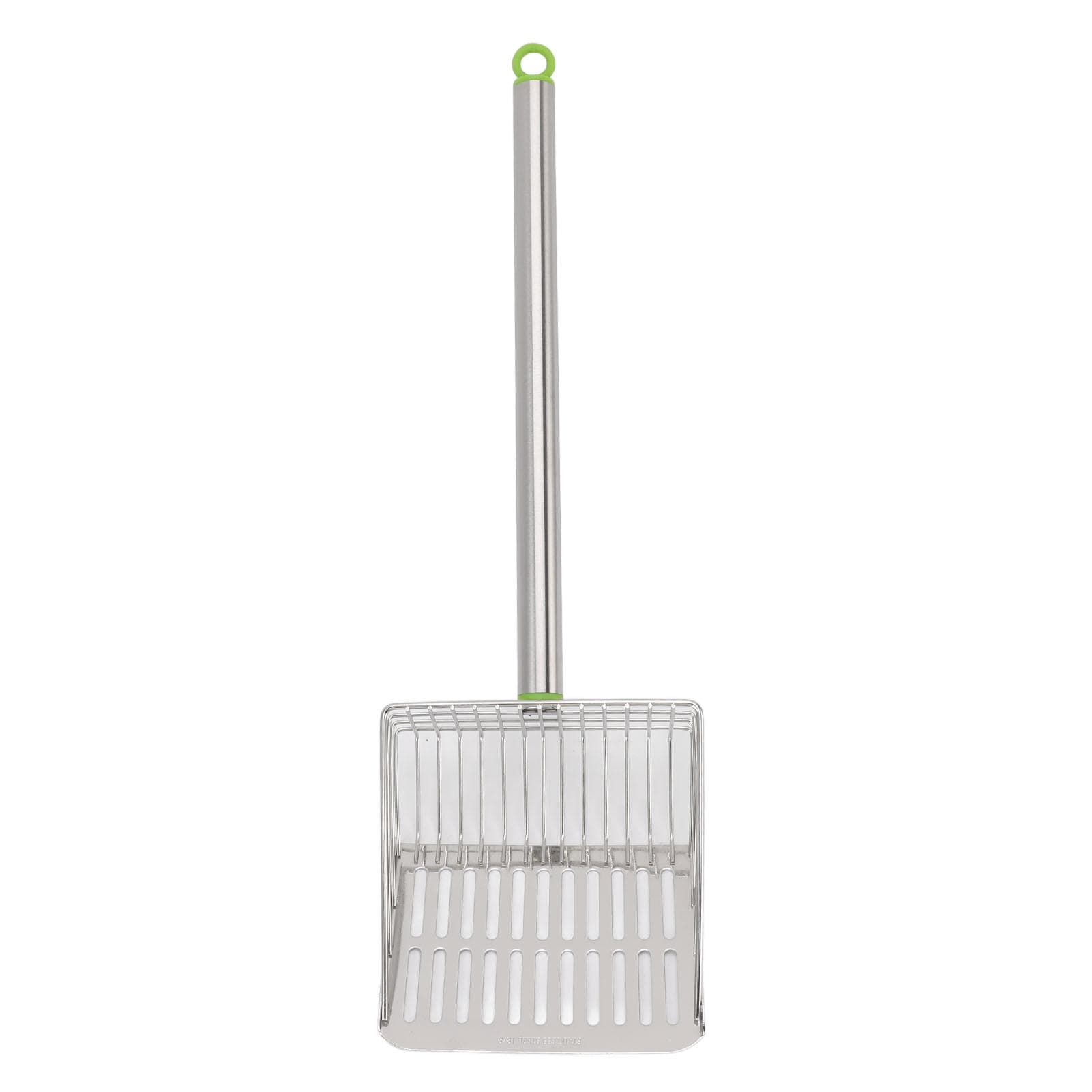 Chicken Poop Scooper Long Handle Stainless Steel Non Stick Slat Litter Sifting Shovel for Chicken green
