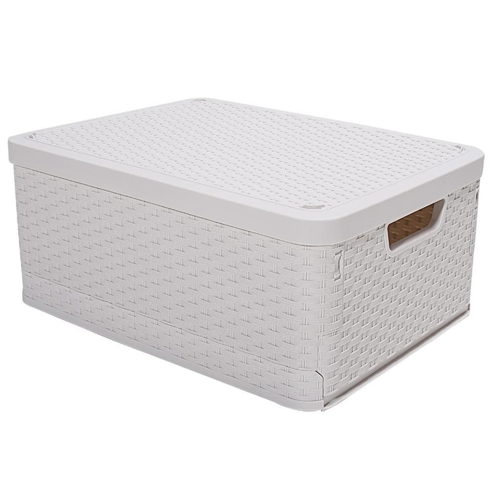 White Collapsible Storage Box ,Waterproof Storage Box Organizer Container with Two handle , white