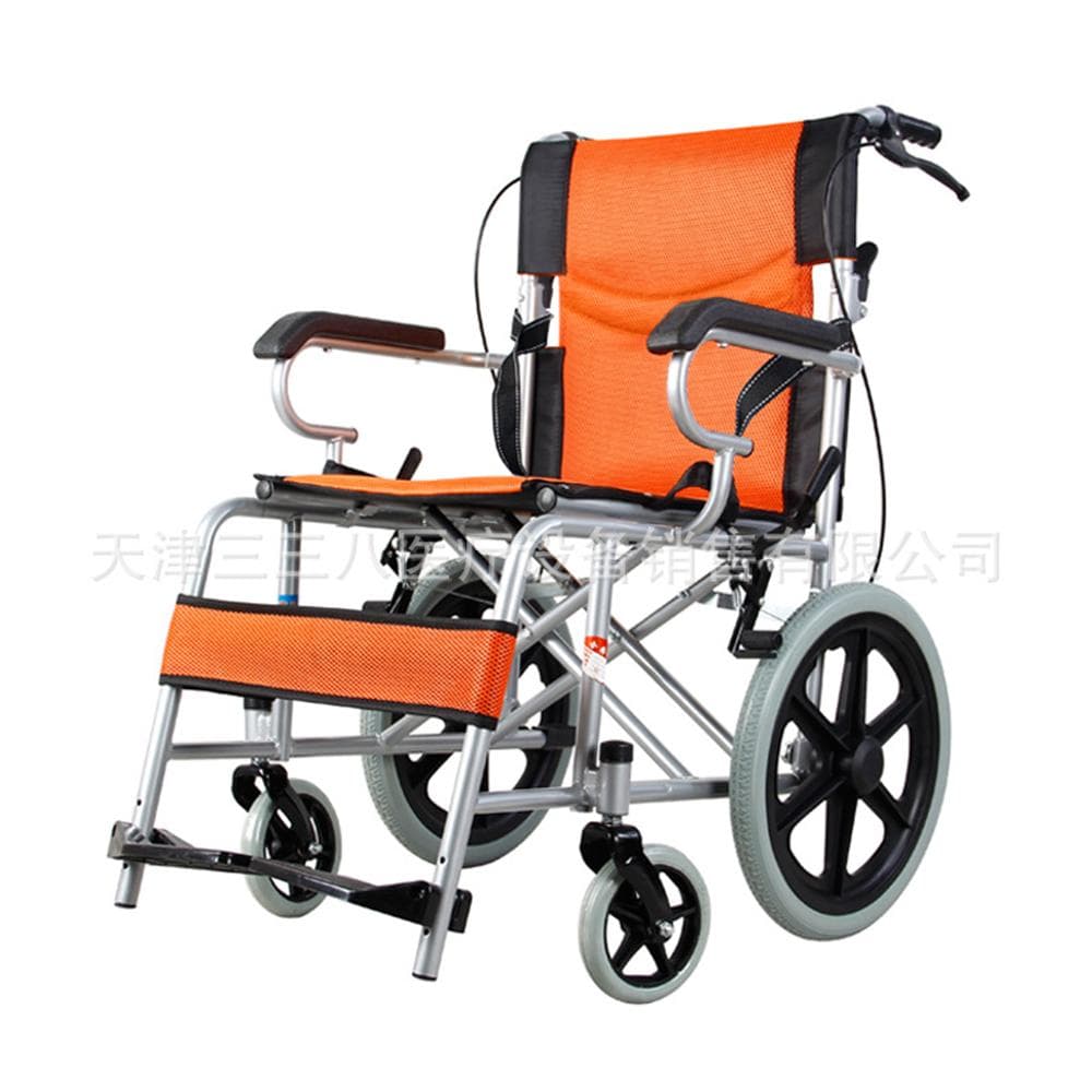 Portable Wheelchair Scooter Small Simple Folding Lightweight Inflatable Travel Elderly Trolley Foldable Armrest 20 Inch Large Tire Klassiek