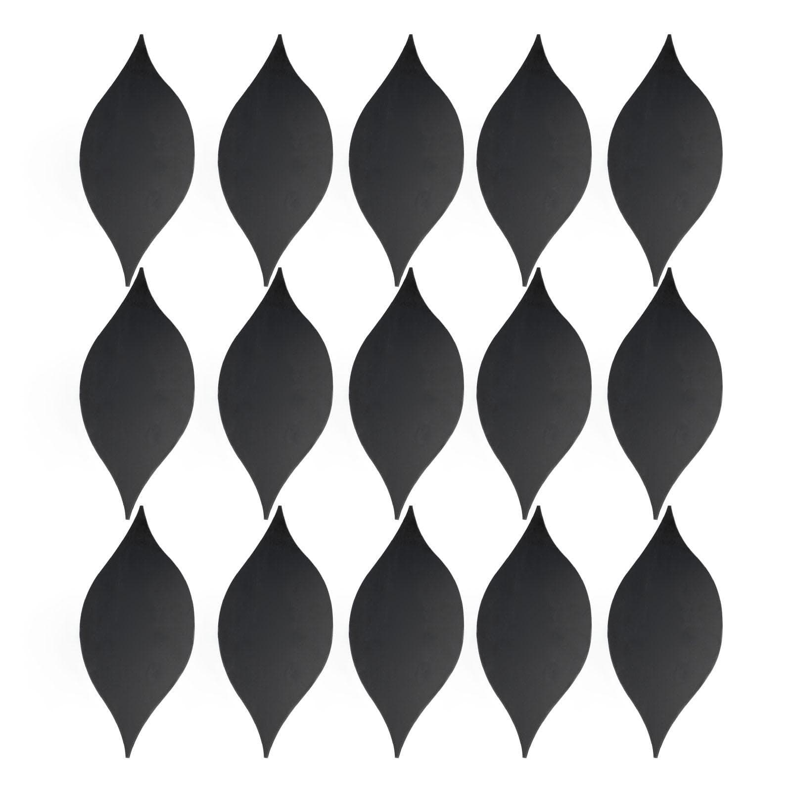 15pcs Mirror Wall Sticker Black Acrylic 3D Teardrop Mirror Wall Art for Living Room Bedroom