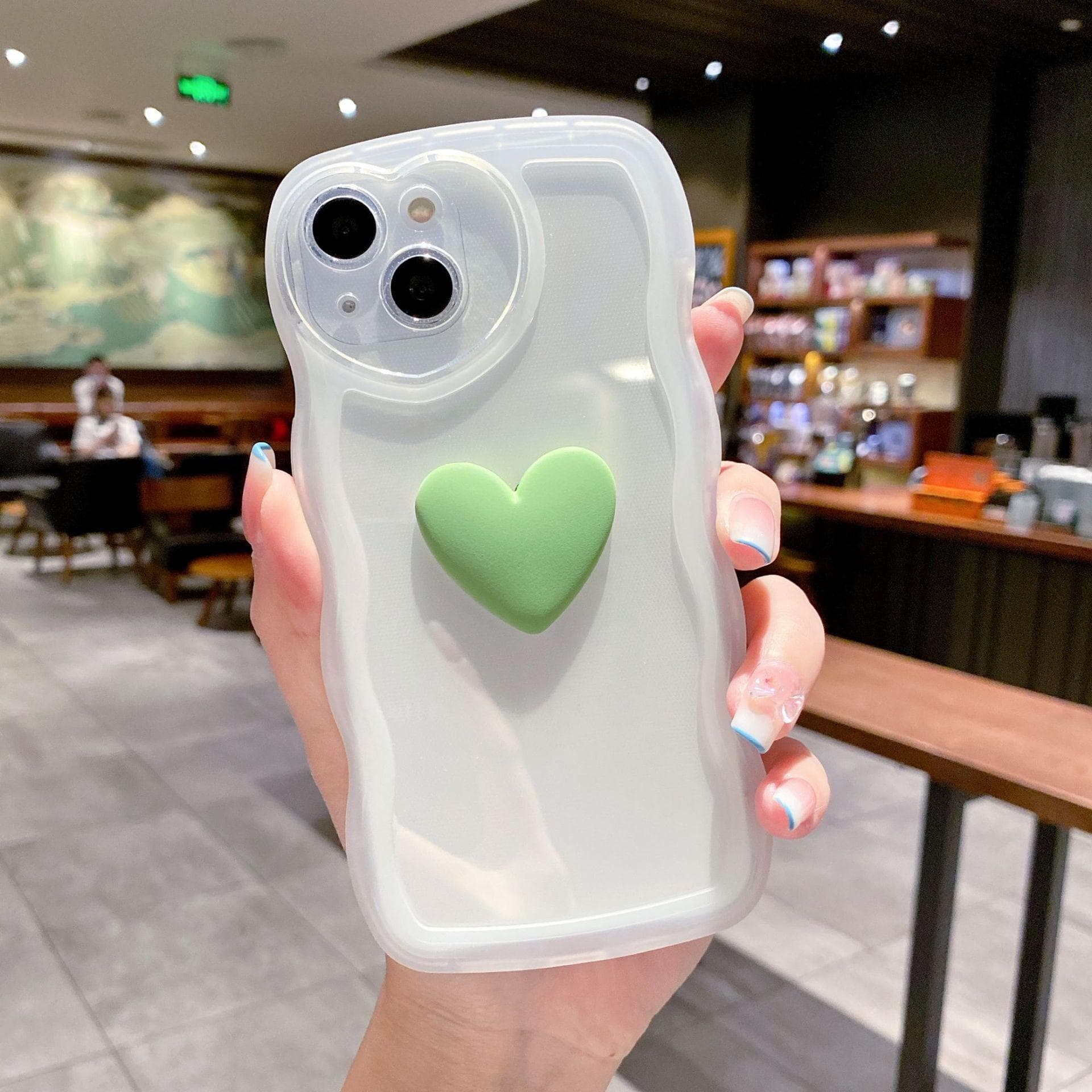 Big Wave Love Suitable for IPhone14/12promax Mobile Phone Case Apple 11 Transparent All-inclusive Soft Protective Case Apple 14PROMAX