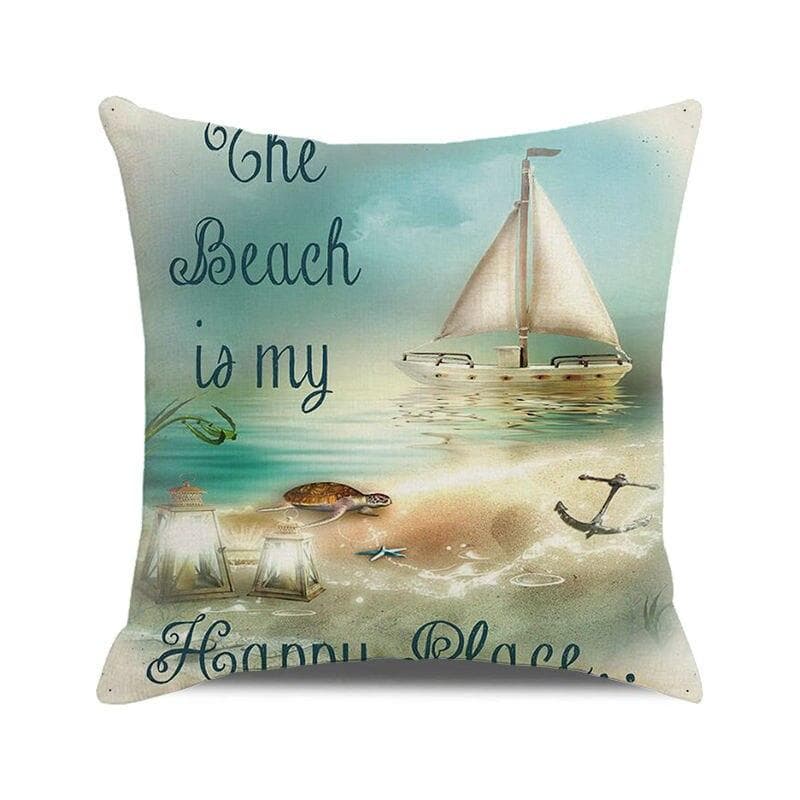 45x45 cm starfish beach chair sailboat slippers print pillowcase upholstery pillowcase nautical style cushion cover 50x50cm
