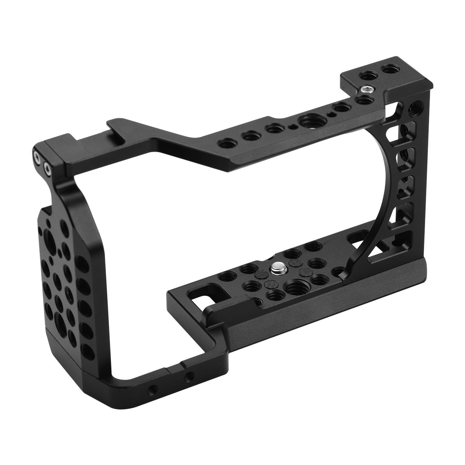 Aluminum Alloy Camera Cage Rig with Cold Shoe Mount ARRI Locating Hole 1/4 3/8 Threaded Holes
