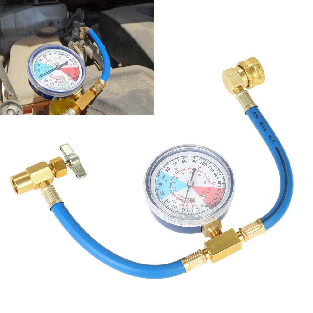 Car Air Conditioning AC R134A Refrigerant Recharge Measuring Hose Gauge Kit