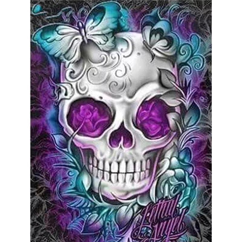 Diamond Painting Cartoon Pictures By Rhinestones Diamond Mosaic Skull Full Drill 20X30CM