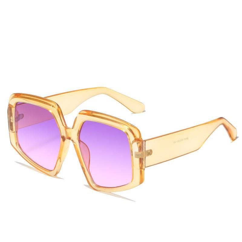 Retro Oversized Irregular Polygon Sunglasses UV400 Protection Jelly Color Gradient Shades for Women Men Fashion Eyewear Other