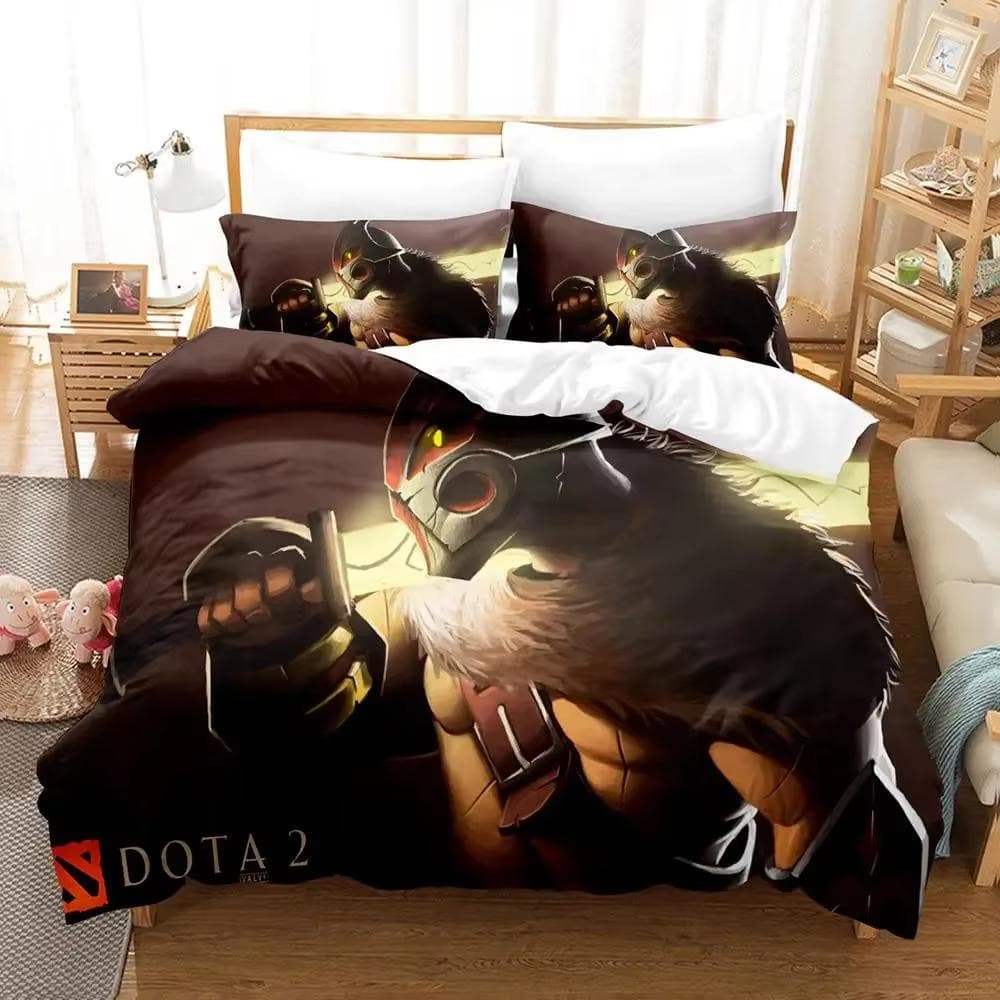 3d Print Game Dota 2 Bedding Set Single Double Queen King Size Duvet cover Anime Bedclothes for Adults Quilt Cover Pillowcase AU Double 180x210cm