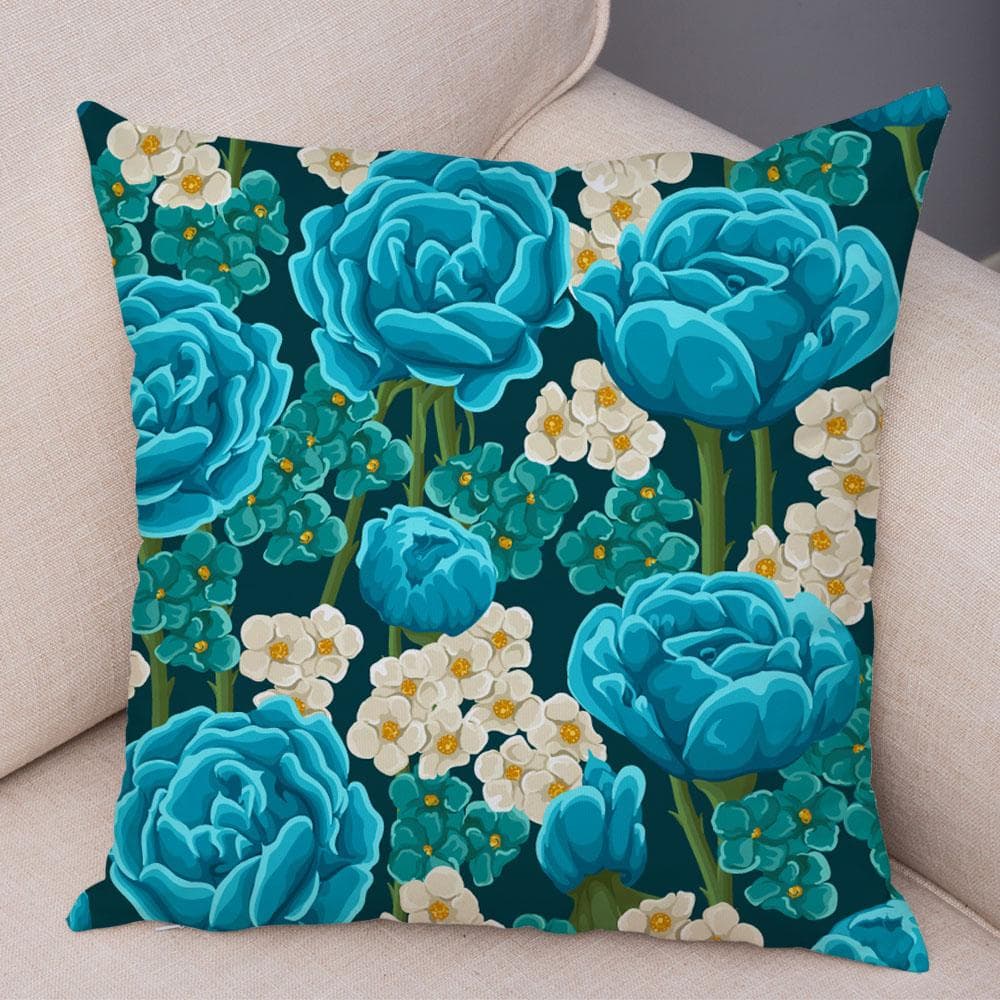 Rose Red Flower Pillowcase Decorative Bird Flower Plant Pillowcase Cushion Sofa Home Car 45x45cm