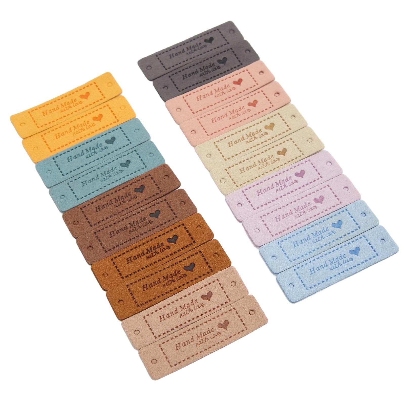 20Pcs Hand Made Labels PU Material Environmentally Friendly Durable Soft Tag for DIY Sewing Bags