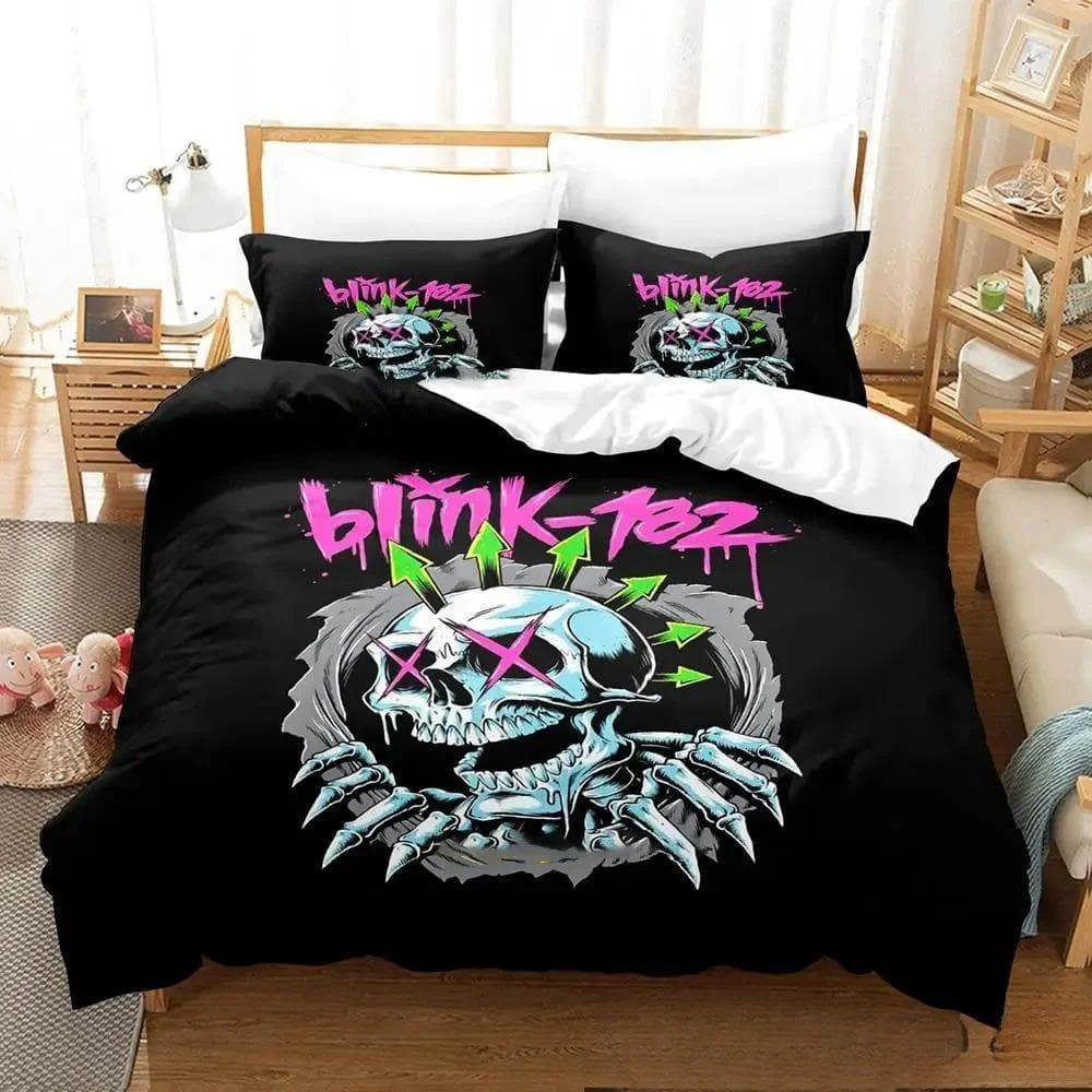 3D Printed Music Band B-Blink-182 Bedding Set Boys Girls Twin Queen King Size Duvet Cover Pillowcase Bed boys Adult Home Textile EU SuperKing 260x220