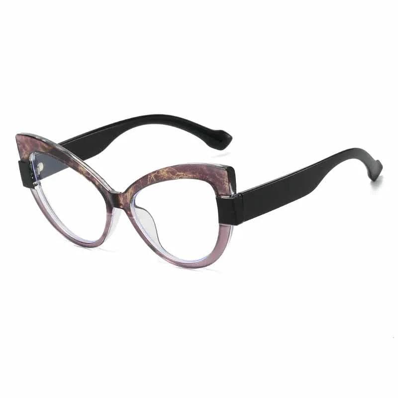 Personalized Color Blocked Large Frame Sunglasses Cat Eye UV Resistant Blue Light Blocking Glasses for Men Women