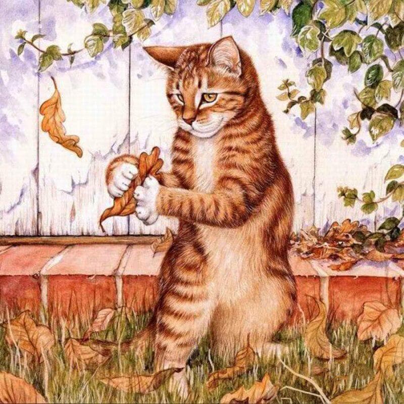 DIY 5D Diamond Painting Animal Cat Cross Stitch Pattern Rhinestone Diamond Embroidered 30x30CM