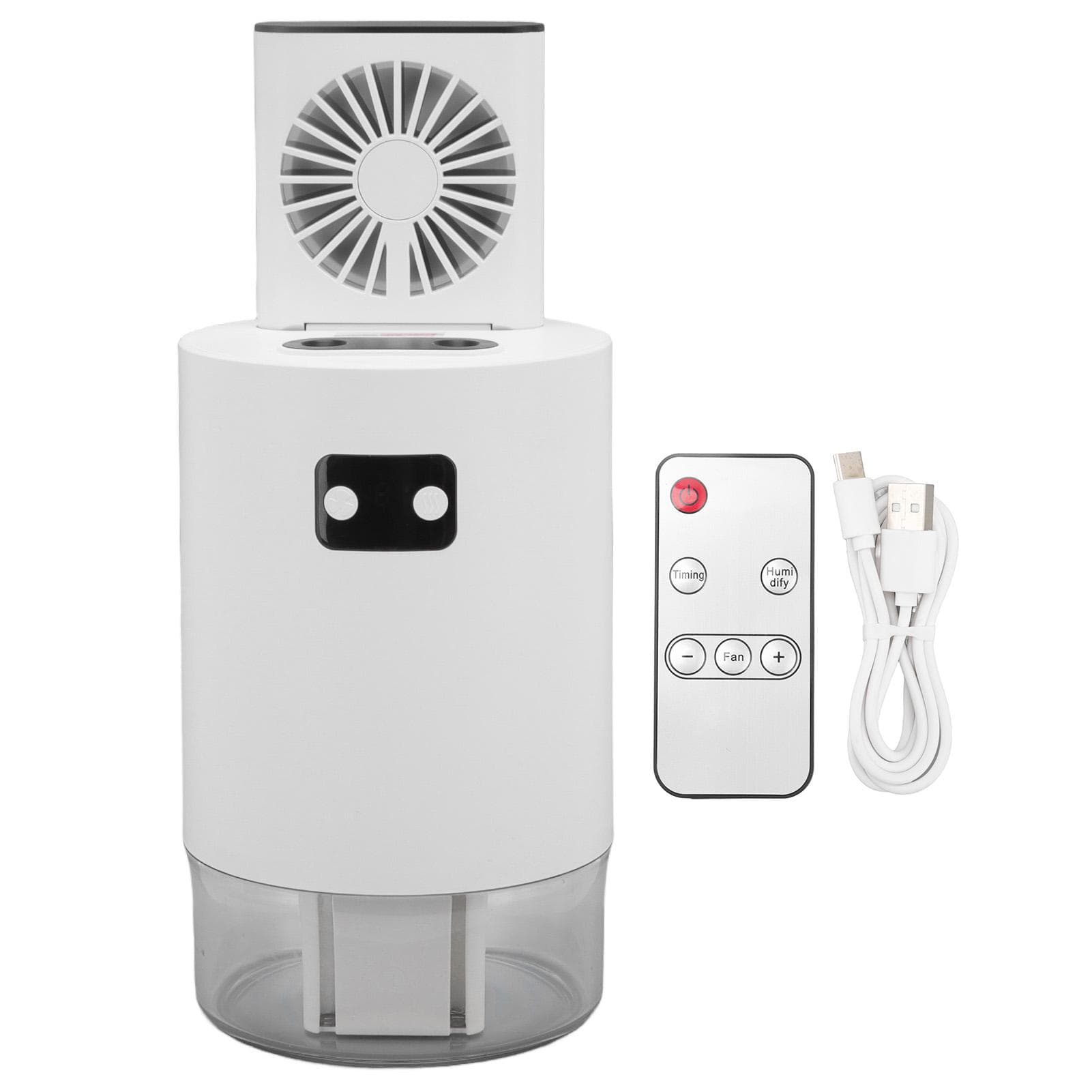2 in 1 Fan Humidifier 1000ml Water Tank USB Charging 3 Speed Lifting Fan Dual Spray Humidifier with