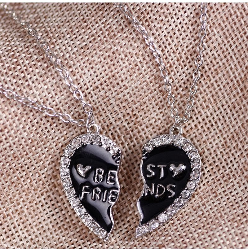 European & American Friendship Clavicle Necklace Set: Love Stitching Pendant for Best Friends & Female Students