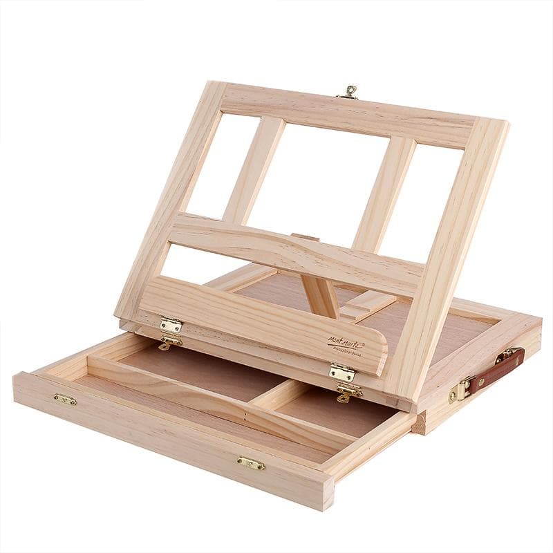 Wooden Portable Desktop Tabletop Easel Multifunction Painting Easel Artist Desk Easel Portable Miniature Desk Light Weight Wood Folding Easel