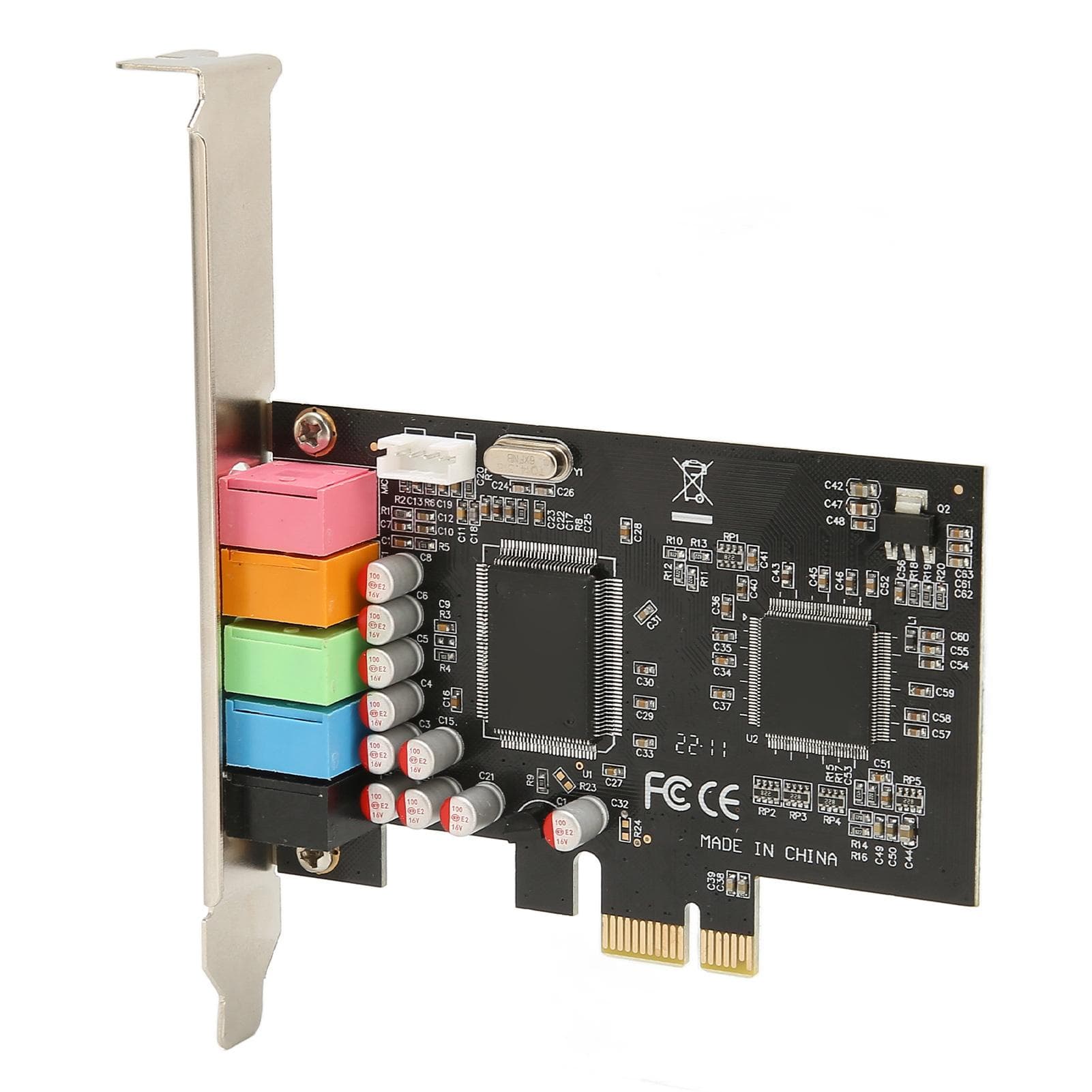 PCIE 5.1 Sound Card 6 Channel Surround Sound Playback Recording 24bit 48KHz Internal Sound Cards