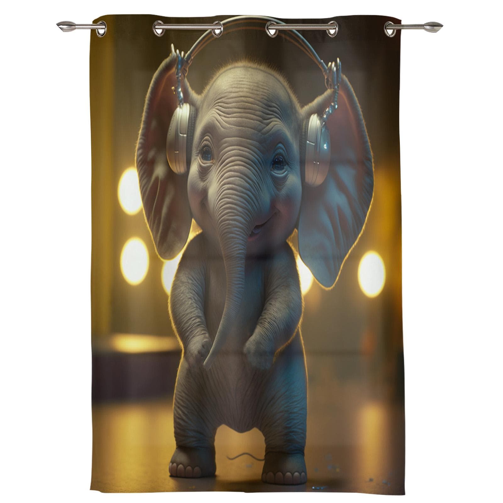 Kawaii Cartoon Unicorn Curtains Rainbow Dream Decoration Baby Girl's Window Drapes Quality Window Treatment Children's Day Gifts 1x50W60H(CM)&Grommet Top