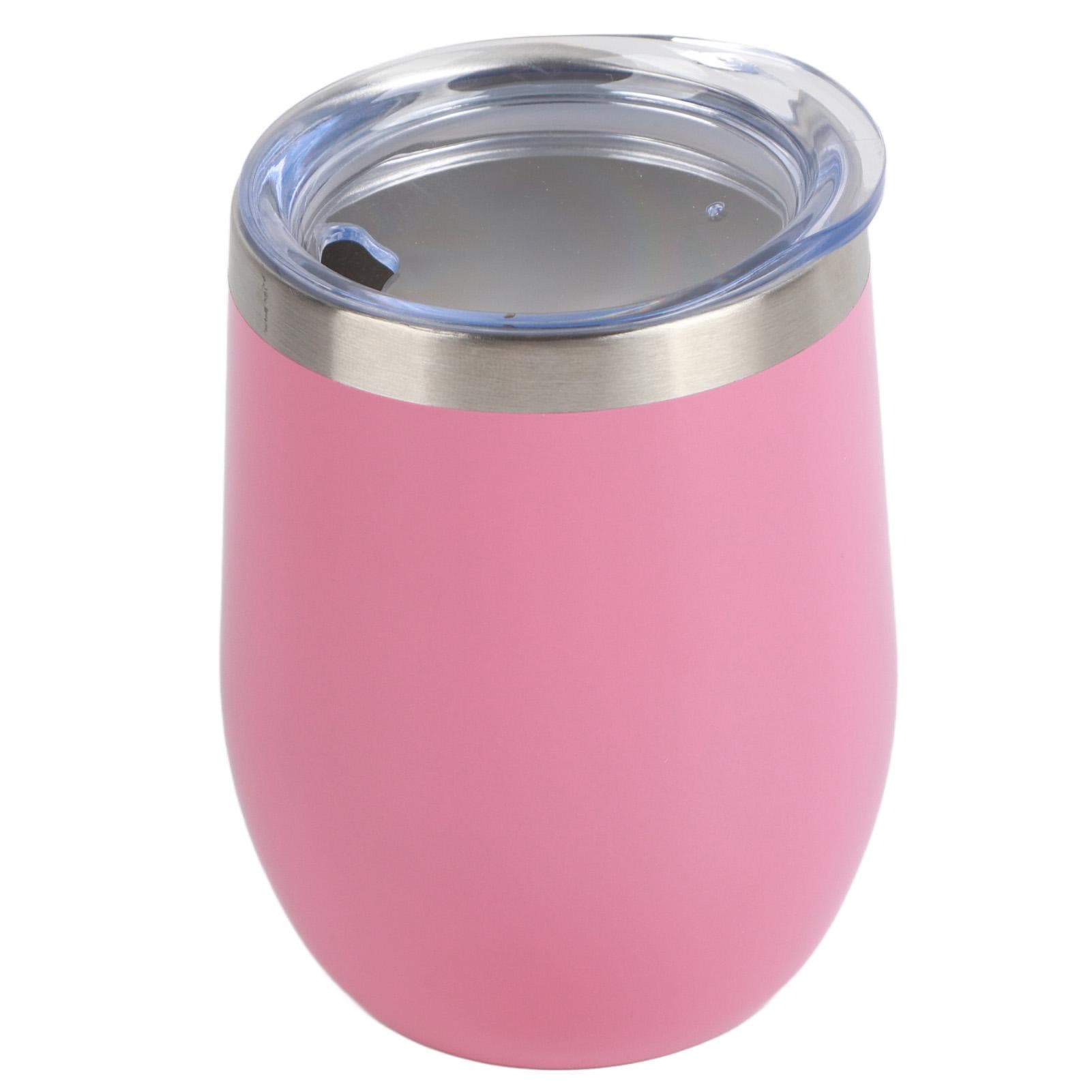 12oz 304 Stainless Steel Eggshell Cup U Shape Insulation Wine Cup Big Belly Eggshell Cup Pink 12oz