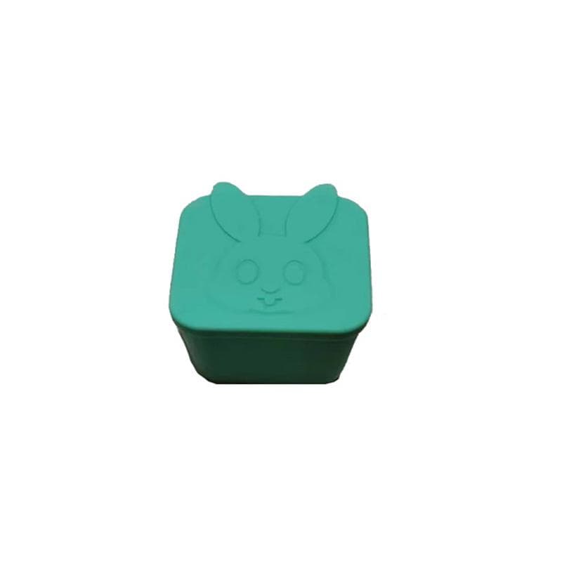Non-stick Silicone Lunch Box For Kids Sauce container With Lid Lunch Box Small Accessories Ice Cube Tray green