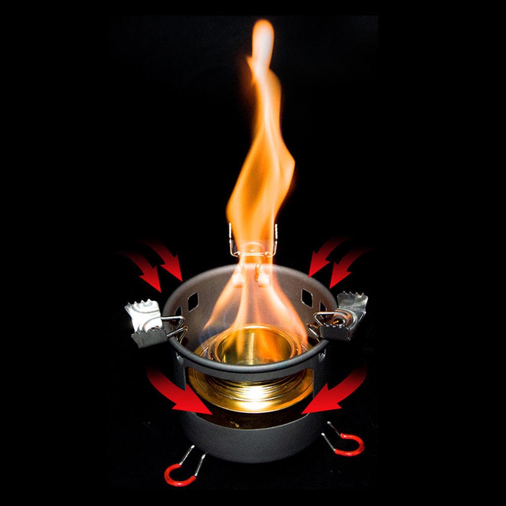 ALOCS Camping Outdoor Spirit Alcohol Burner Camping Stove Alcohol Stove Bracket Support Set
