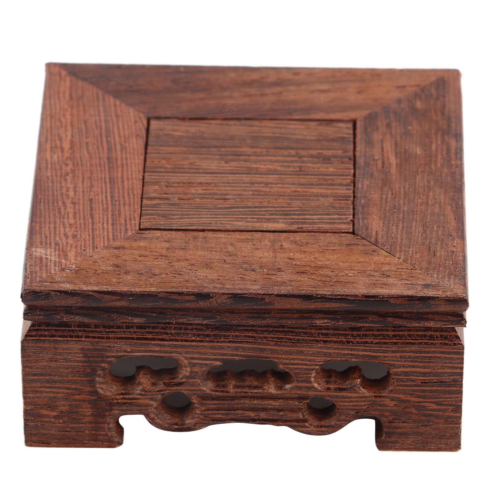 Delicate Small Square Teapot Base Vase Decoration Solid Wood Bonsai Pedestal Wooden Base(#1)