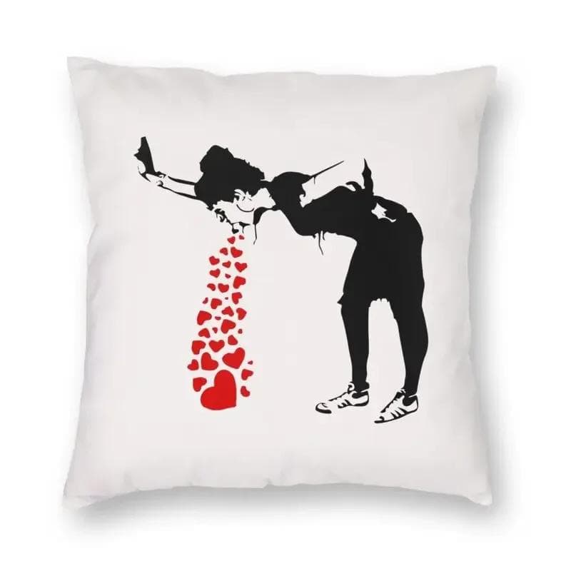 Banksy Uncovering Graffiti Pillow Cover Home Decor Cushion Sofa Street Art Cushion Cover Throw Pillow for Car Decorative Cushoin 40x40cm