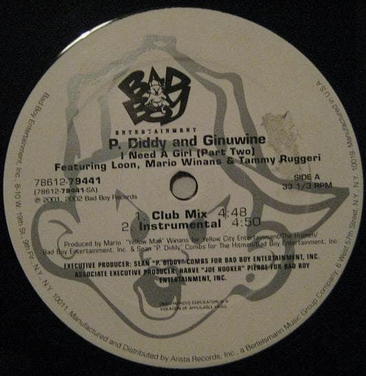 12inch Record P. DIDDY & GINUWINE / P. DIDDY & CH - I Need A Girl (Part Two) / So Compl 7861279441 Bad Boy Enterta 2002 US Rap & Hip-Hop/R&B Used
