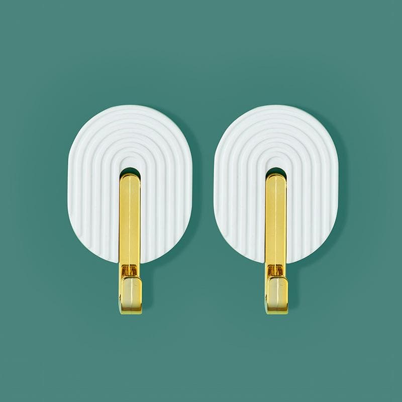 2PCS Wall Plastic Self-Adhesive Hook Multifunctional Bathroom Towel Rack Kitchen Strong Nano Glue Hook Door Rear Bag Hat Hanger white