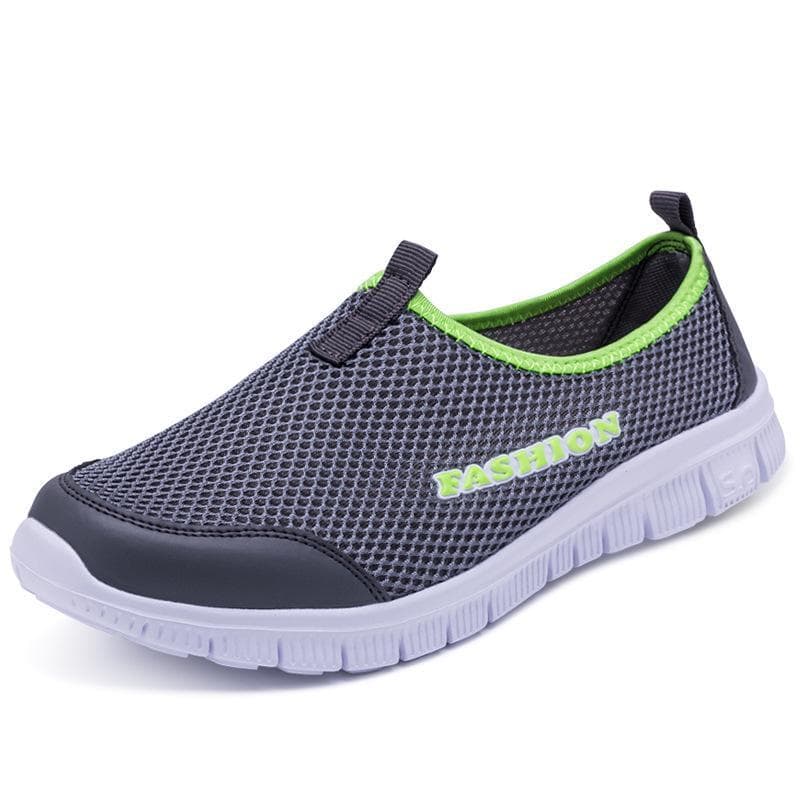 Summer Fashion Couple Mesh Running Shoes Flat Bottomed Women's Sports Shoes Men's Lazy Shoes Walking Shoes 35 dark gray