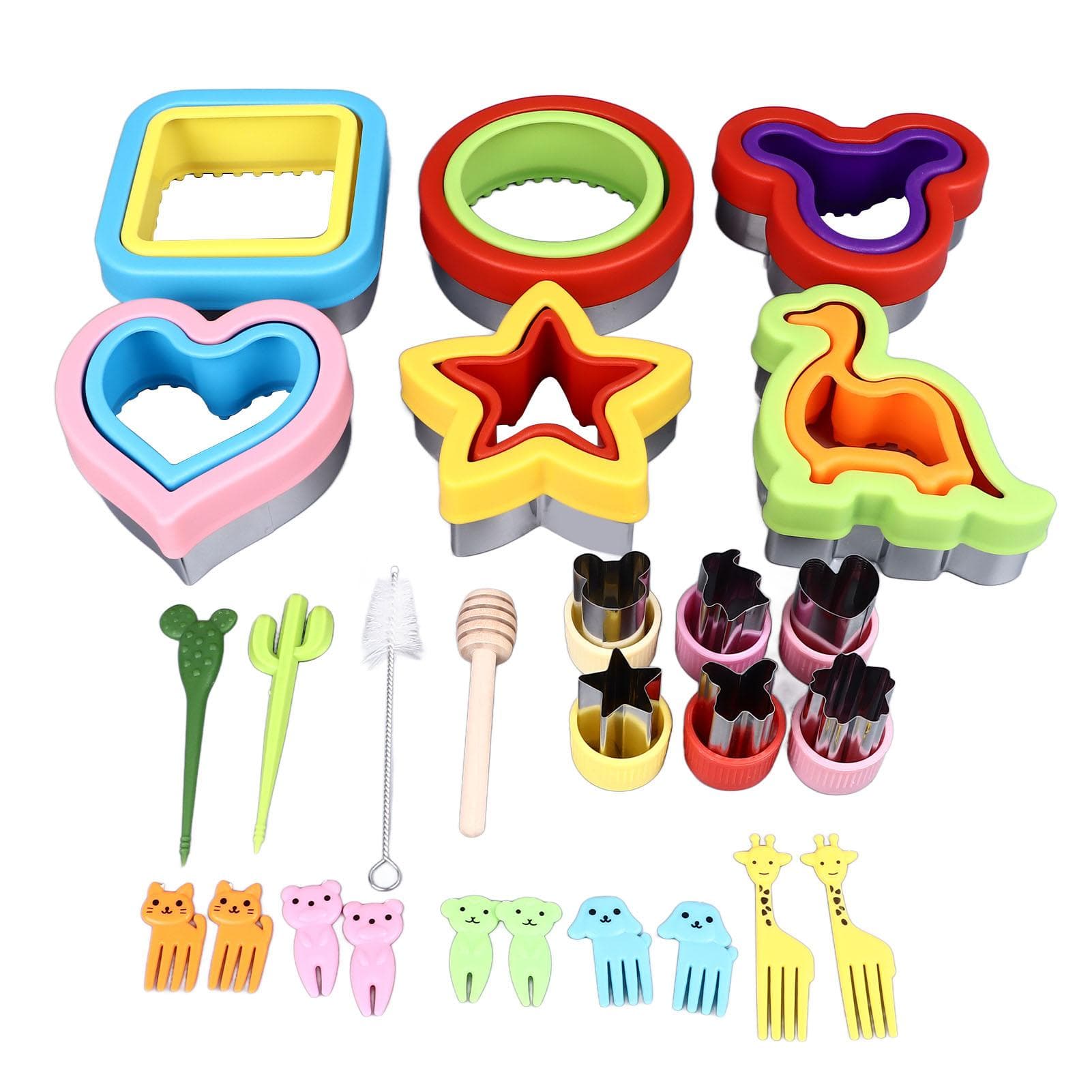 26PCS Sandwich Cutter and Sealer Set Stainless Steel Bread Cookie Vegetable Fruit Cutters Shapes