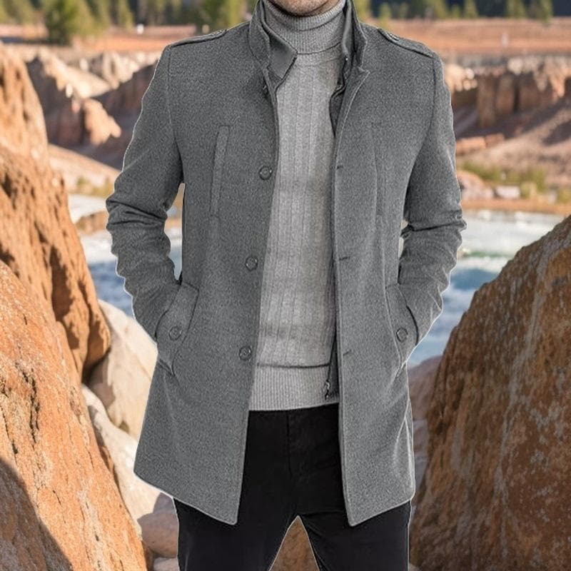 Woolen Men's Coat Nizi Medium and Long Zipper Jacket 2XL