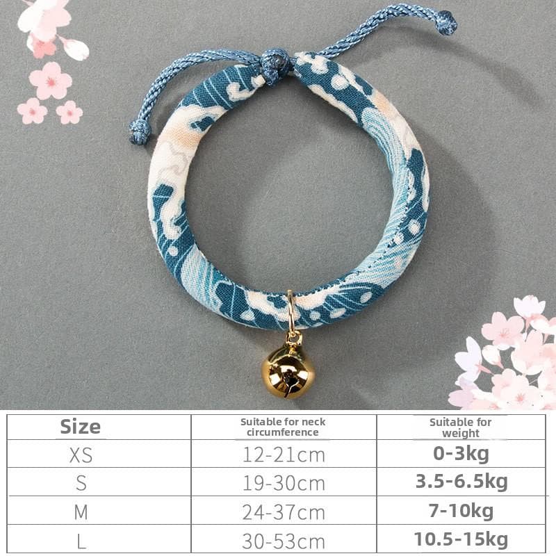 Japanese Style Cute Cat Multi-color Multi-style Collar Cat Bell Cat Collar Self-adjusting Pet Supplies L