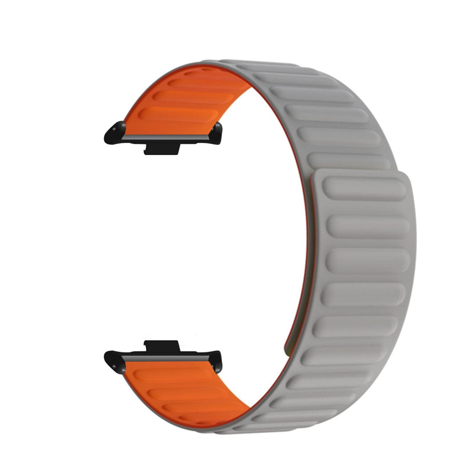 2pcs Magnet Replacement Watch Straps Silicone Magnetic Closure Watch Strap for Mi Band 8 Pro Grey